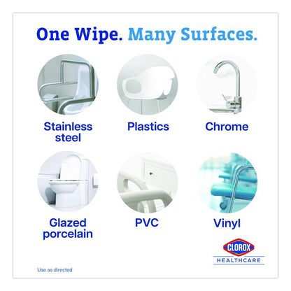 Hydrogen Peroxide Cleaner Disinfectant Wipes, 5.75 x 6.75, Unscented, White, 155/Canister, 6 Canisters/Carton