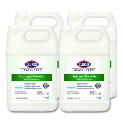 Hydrogen-Peroxide Cleaner/Disinfectant, Unscented, 1 gal Bottle, 4/Carton