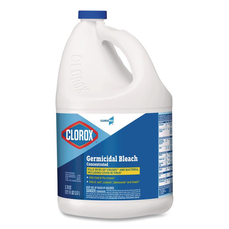 CloroxPro Concentrated Germicidal Bleach, Regular Scent, 121 oz Bottle, 3/Carton