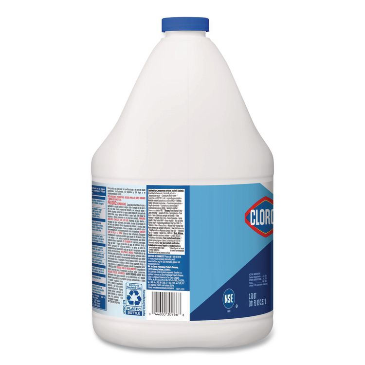 CloroxPro Concentrated Germicidal Bleach, Regular Scent, 121 oz Bottle, 3/Carton