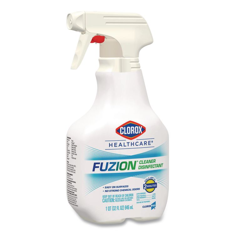 Fuzion Cleaner Disinfectant, Unscented, 32 oz Spray Bottle, 9/Carton