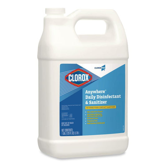 CloroxPro Anywhere Daily Disinfectant and Sanitizer, Unscented, 128 oz Bottle (Each)
