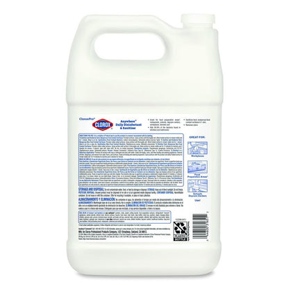 CloroxPro Anywhere Daily Disinfectant and Sanitizer, Unscented, 128 oz Bottle, 4/Carton