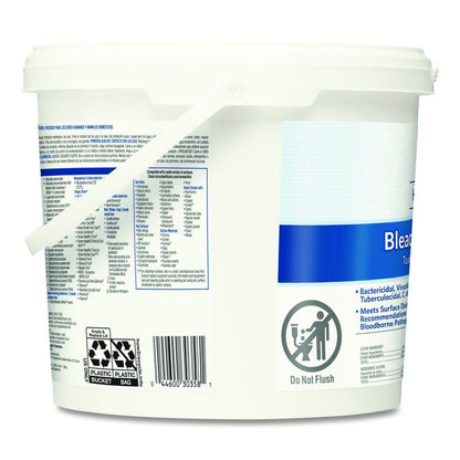 Bleach Germicidal Wipes, 1-Ply, 12 x 12, Unscented, White, 110/Bucket