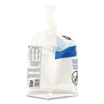 Bleach Germicidal Wipes, Refill for Bucket, 1-Ply, 12 x 12, Unscented, White, 110/Pouch