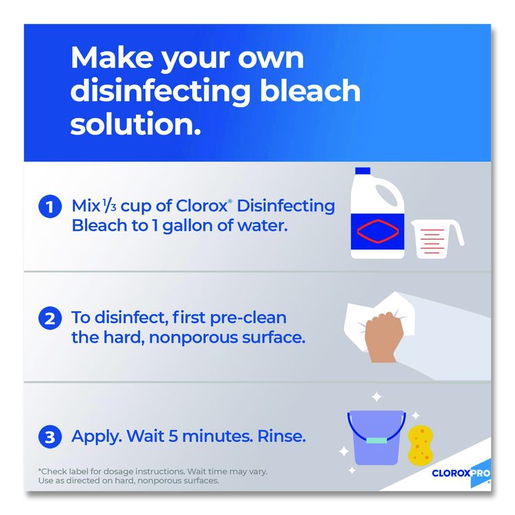 CloroxPro Concentrated Germicidal Bleach, Regular Scent, 121 oz Bottle