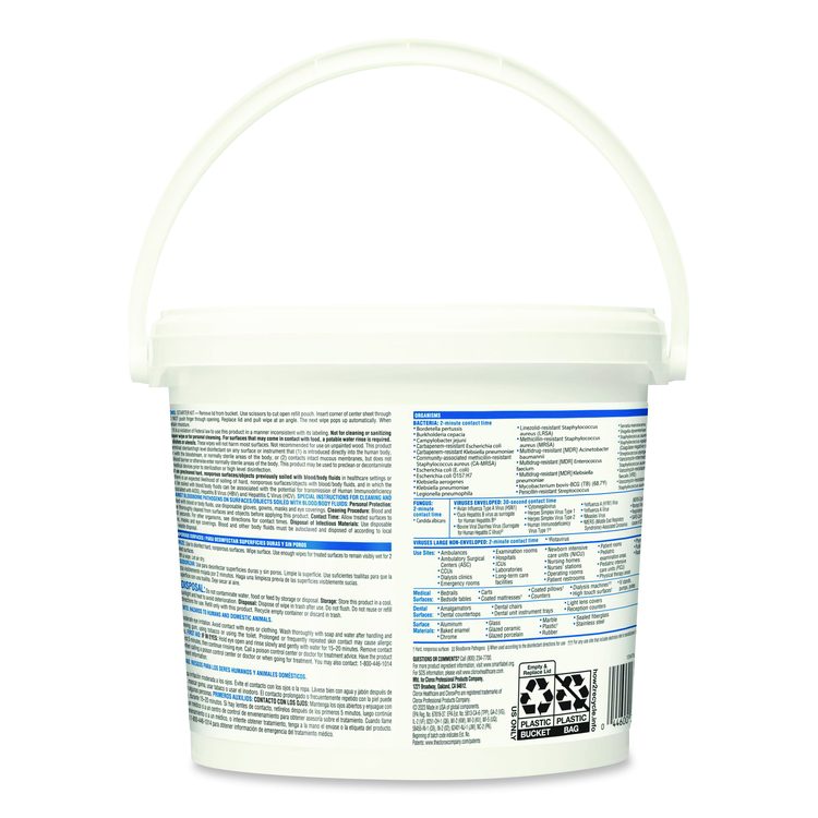 VersaSure Cleaner Disinfectant Wipes, 1-Ply, 12 x 12, Fragranced, White, 110/Bucket