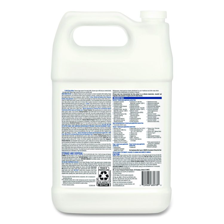 Bleach Germicidal Cleaner, Unscented, 128 oz Refill Bottle