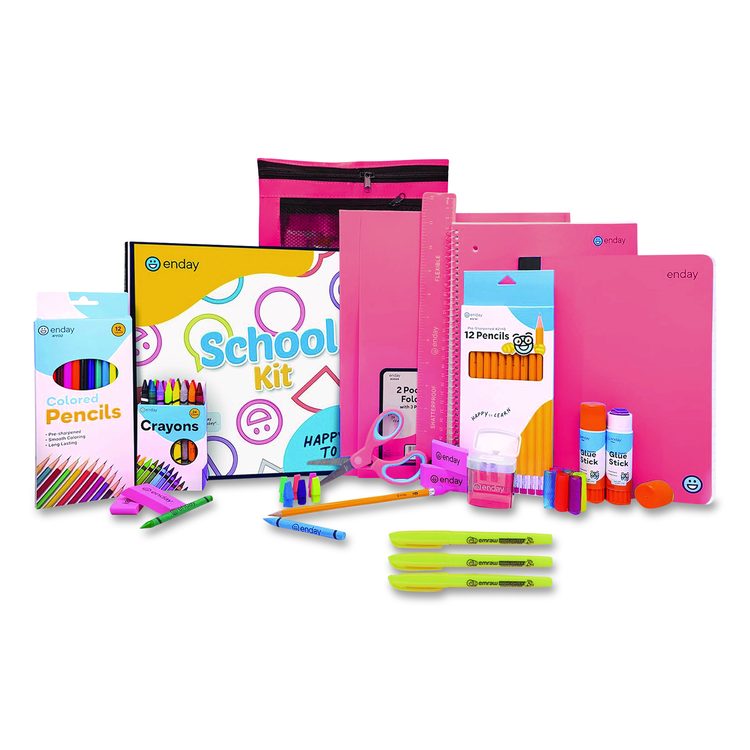 Back to School Supplies Kit for Grades K-5, Red