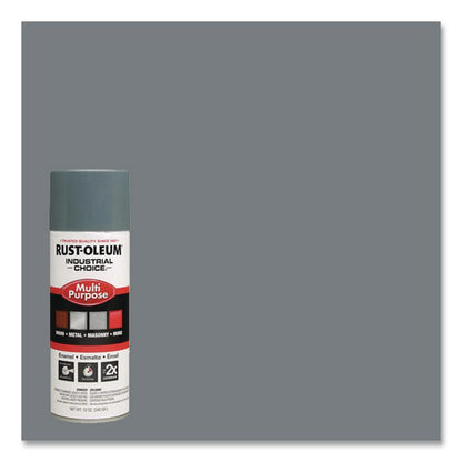 Industrial Choice 1600 System Multi-Purpose Enamel Spray Paint, Gloss ANSI 49 Medium Light Gray, 12 oz Aerosol Can, 6/Carton
