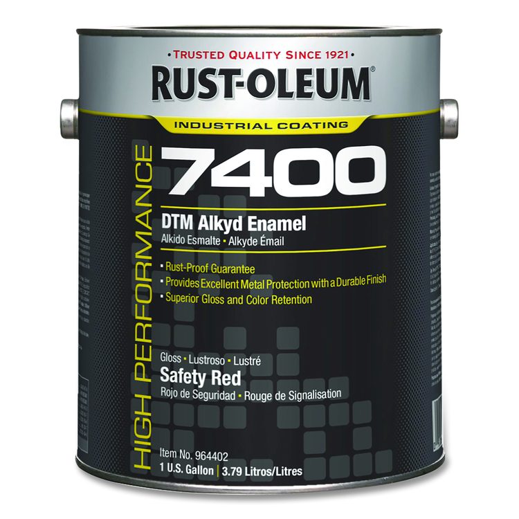 High Performance 7400 System 450 VOC DTM Alkyd Enamel Paint, Gloss Red, 1 gal Bucket/Pail, 2/Carton