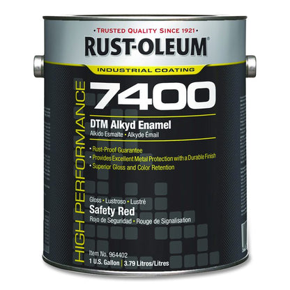 High Performance 7400 System 450 VOC DTM Alkyd Enamel Paint, Gloss Red, 1 gal Bucket/Pail, 2/Carton