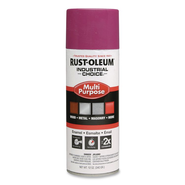 Industrial Choice 1600 System Multi-Purpose Enamel Spray Paint, Gloss Purple, 12 oz Aerosol Can, 6/Carton