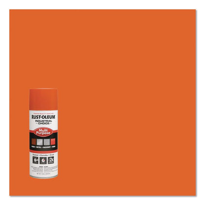 Industrial Choice 1600 System Multi-Purpose Enamel Spray Paint, Gloss Orange, 12 oz Aerosol Can, 6/Carton