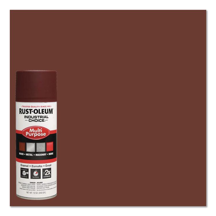 Industrial Choice 1600 System Multi-Purpose Enamel Spray Paint, Flat Red, 12 oz Aerosol Can, 6/Carton