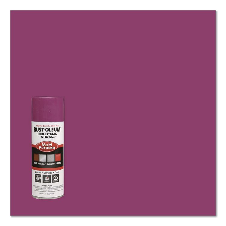 Industrial Choice 1600 System Multi-Purpose Enamel Spray Paint, Gloss Purple, 12 oz Aerosol Can, 6/Carton