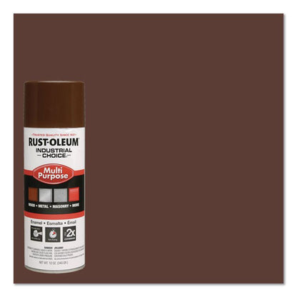 Industrial Choice 1600 System Multi-Purpose Enamel Spray Paint, Gloss Brown, 12 oz Aerosol Can, 6/Carton