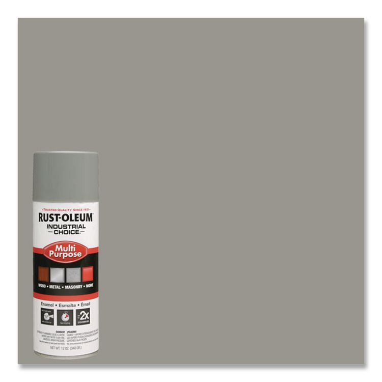 Industrial Choice 1600 System Multi-Purpose Enamel Spray Paint, Gloss Dove Gray, 12 oz Aerosol Can, 6/Carton