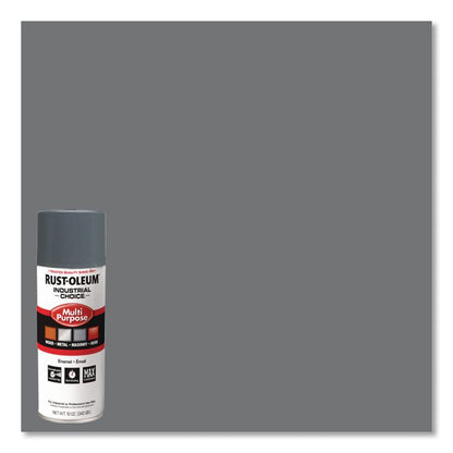 Industrial Choice 1600 System Multi-Purpose Enamel Spray Paint, Gloss Universal Gray, 12 oz Aerosol Can, 6/Carton