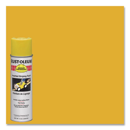 High Performance 2300 System Inverted Striping Paint, Semi-Gloss Yellow, 18 oz Aerosol Can, 6/Carton
