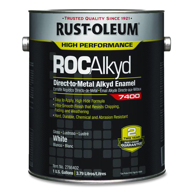 High Performance 7400 System 450 VOC DTM Alkyd Enamel Paint, High Gloss White, 1 gal Bucket/Pail, 2/Carton
