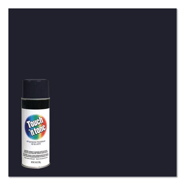 Touch'n Tone Spray Paint, Flat Black, 10 oz Aerosol Can, 6/Carton