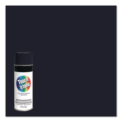 Touch'n Tone Spray Paint, Flat Black, 10 oz Aerosol Can, 6/Carton