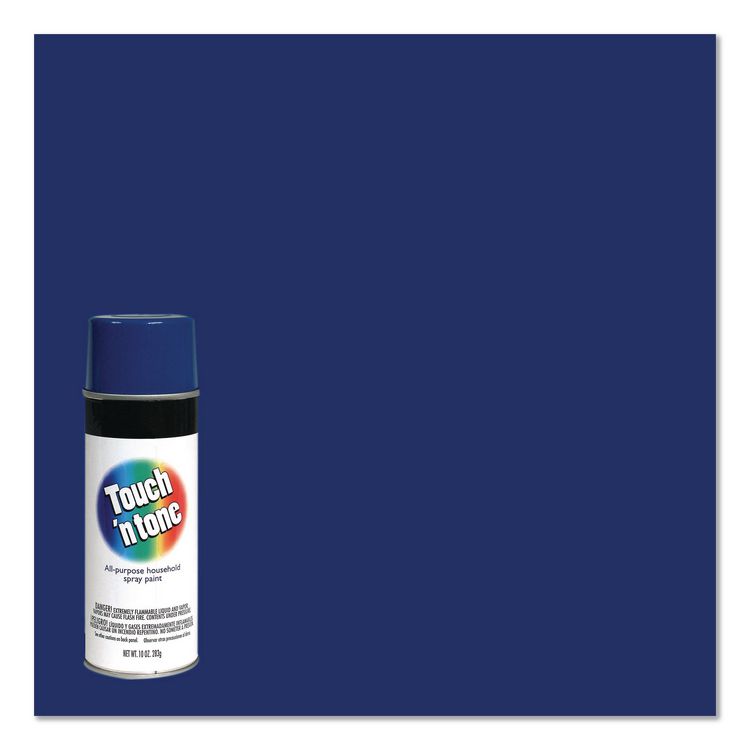 Touch'n Tone Spray Paint, Gloss Blue, 10 oz Aerosol Can, 6/Carton
