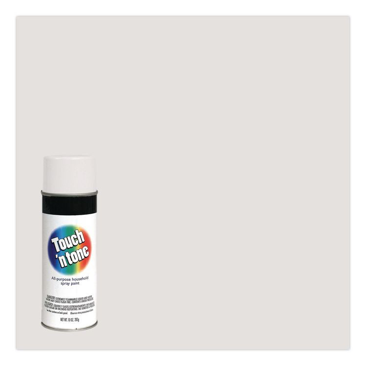 Touch'n Tone Spray Paint, Flat White, 10 oz Aerosol Can, 6/Carton
