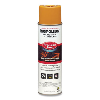 Industrial Choice M1800 System Water-Based Precision Line Marking Paint, Gloss Yellow, 17 oz Aerosol Can, 12/Carton