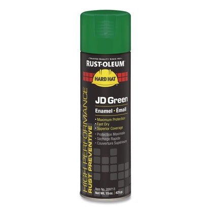 Hard Hat High Performance V2100 System Rust Preventive Enamel Spray Paint, Gloss John Deere Green,15 oz Aerosol Can, 6/Carton