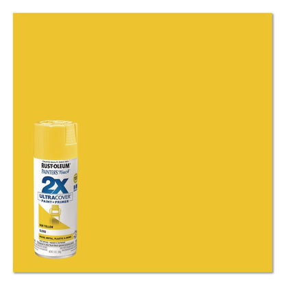 Painter's Touch 2X Ultra Cover Spray Paint, Gloss Sun Yellow, 12 oz Aerosol Can, 6/Carton
