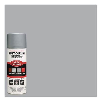 Industrial Choice 1600 System Multi-Purpose Enamel Spray Paint, Gloss Aluminum, 12 oz Aerosol Can, 6/Carton