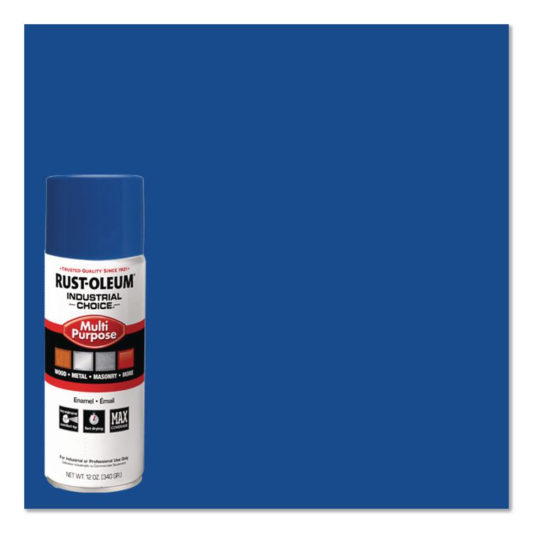 Industrial Choice 1600 System Multi-Purpose Enamel Spray Paint, Gloss Blue, 12 oz Aerosol Can, 6/Carton
