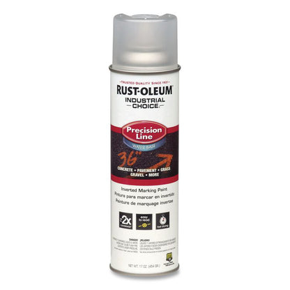 Industrial Choice M1800 System Water-Based Precision Line Marking Paint, Gloss Clear, 17 oz Aerosol Can, 12/Carton