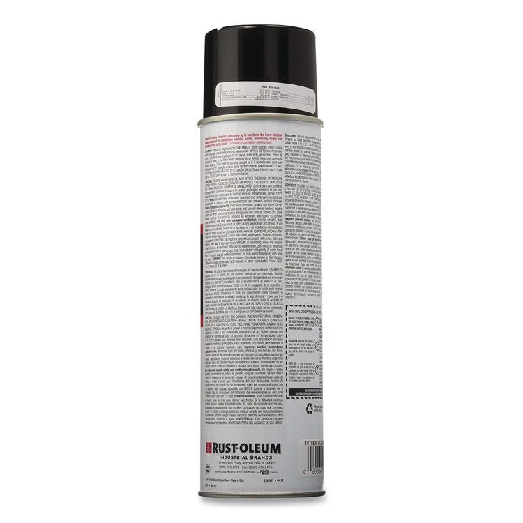 Industrial Choice M1800 System Water-Based Precision Line Marking Paint, Gloss Black, 17 oz Aerosol Can, 12/Carton