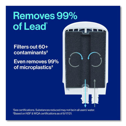 Water Faucet Mount Filtration System with 1 Elite Advanced Replacement Filter, White