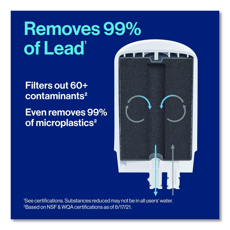 Water Faucet Mount Filtration System with 1 Elite Advanced Replacement Filter, White, 4/Carton