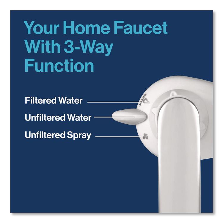 Water Faucet Mount Filtration System with 1 Elite Advanced Replacement Filter, White, 4/Carton