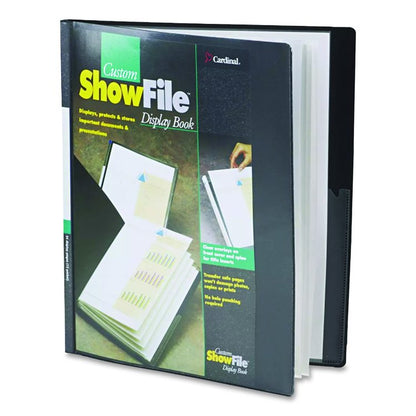 ShowFile Display Book with Custom Cover Pocket, 12 Letter-Size Sleeves, Black