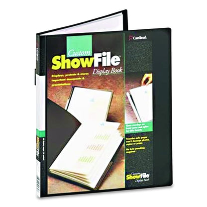 ShowFile Display Book with Custom Cover Pocket, 12 Letter-Size Sleeves, Black