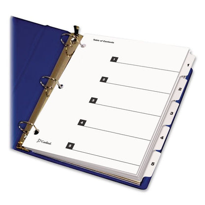 OneStep Printable Table of Contents and Dividers, 5-Tab, 1 to 5, 11 x 8.5, White, White Tabs, 1 Set