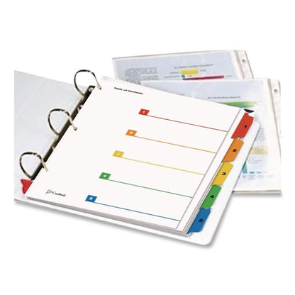 OneStep Printable Table of Contents and Dividers, 5-Tab, 1 to 5, 11 x 8.5, White, Assorted Tabs, 1 Set