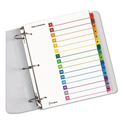 OneStep Printable Table of Contents and Dividers, 15-Tab, 1 to 15, 11 x 8.5, White, Assorted Tabs, 1 Set