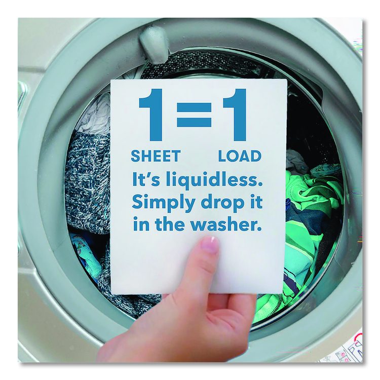 Liquidless Laundry Detergent Sheets, Free and Clear, 50 Sheets/Box