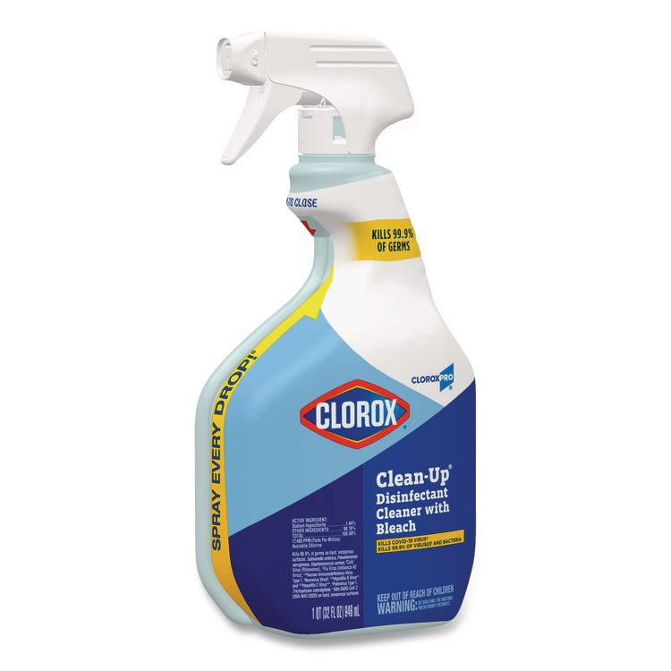 CloroxPro Clean-Up Disinfectant Cleaner with Bleach, Fresh Scent, 32 oz Smart Tube Spray Bottle