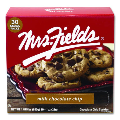 Milk Chocolate Chip Cookies, 1 oz, Individually Wrapped Pack, 30/Carton