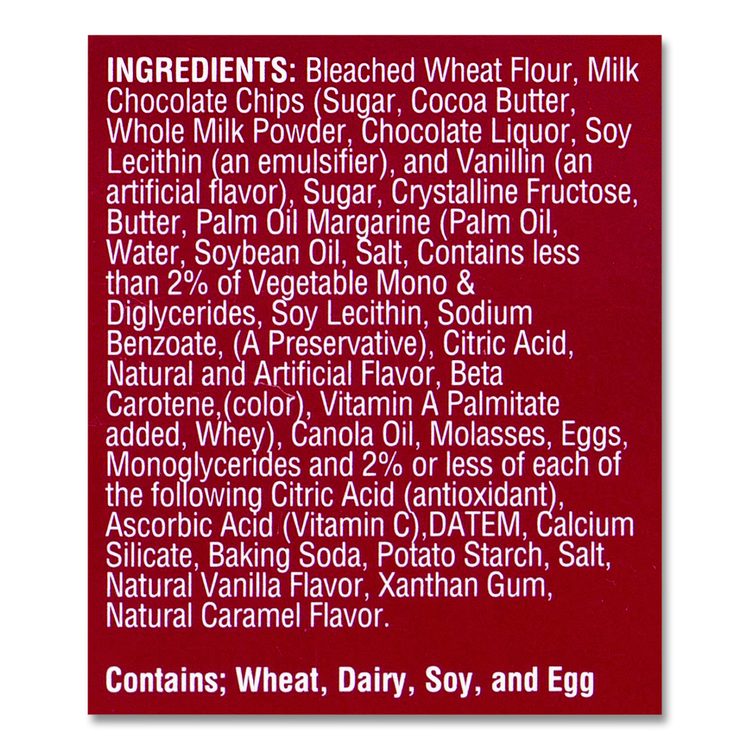 Milk Chocolate Chip Cookies, 1 oz, Individually Wrapped Pack, 30/Carton