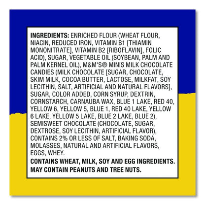 Mini Cookie Snack Packs, Chocolate Chip/M and Ms, 1.6 oz. Pouch, 30 Pouches/Carton