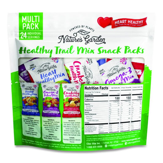 Healthy Trail Mix Snack Packs, 1.2 oz Pouch, 24 Pouches/Carton